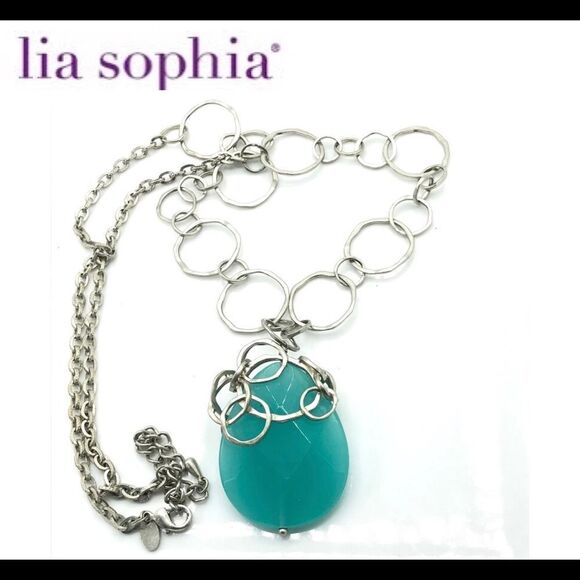 Lia Sophia NWT Shore Line Necklace Turquoise - Picture 1 of 9
